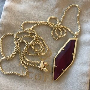 Kendra Scott Long Beatrice Necklace Gold/Burgundy